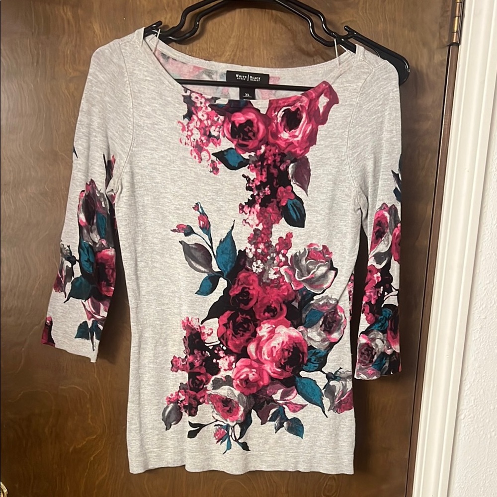 Floral Print 3/4 Sleeve Top